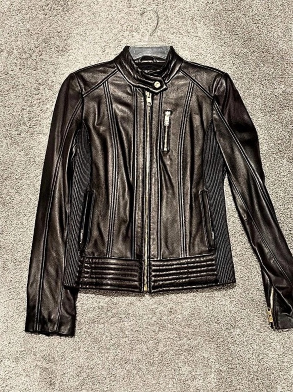 Michael Kors Black Leather Moto Jacket